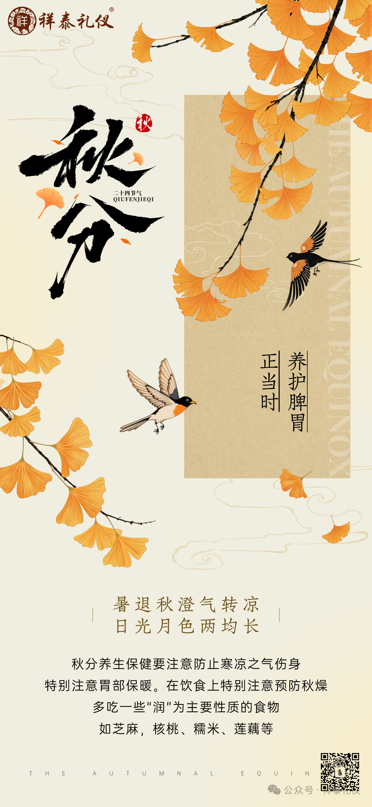 时值秋分 金叶渐染